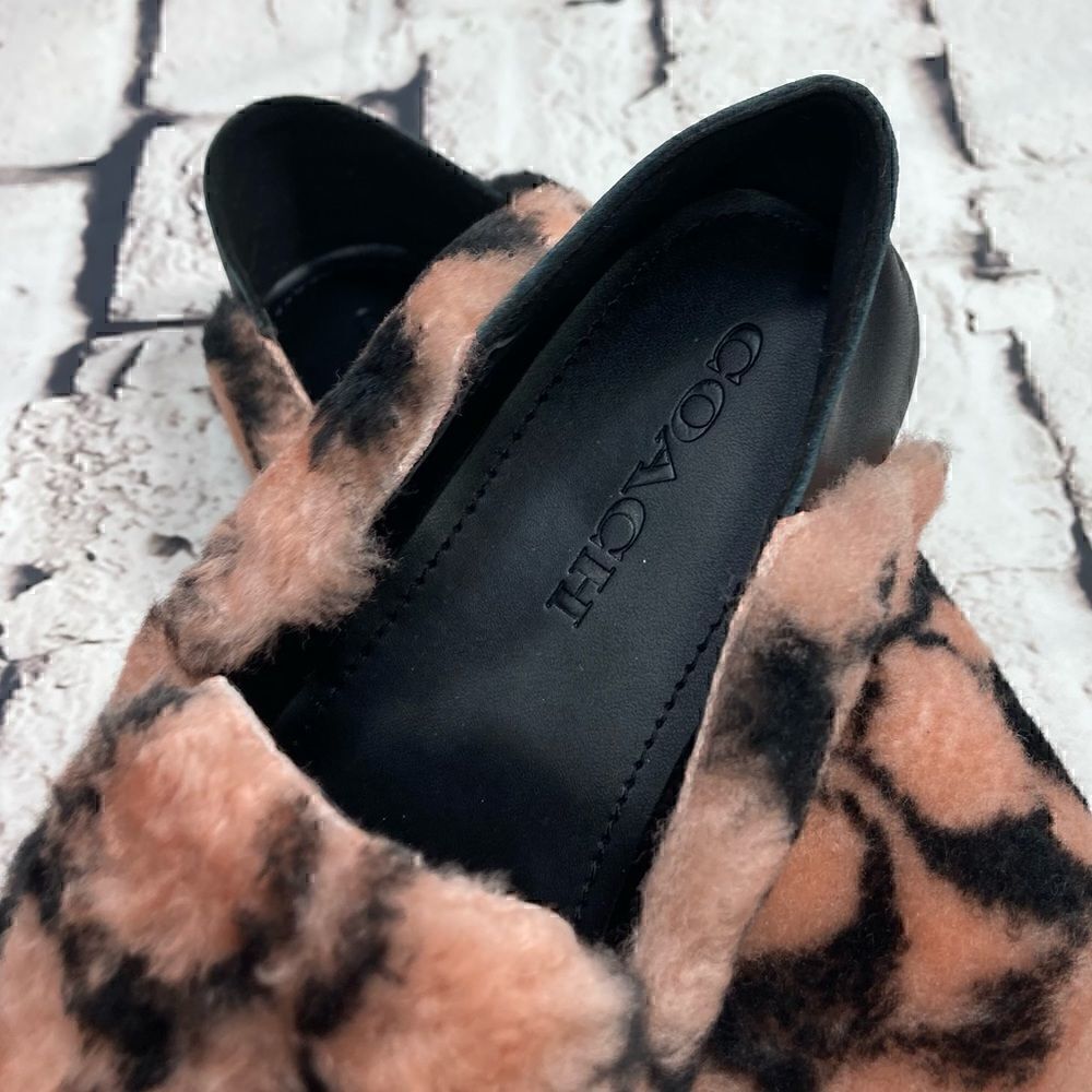 COACH HOLLY Smoking Slipper/Loafer Plush Shearling & Leather Women’s 9 NiB - Picture 13 of 16